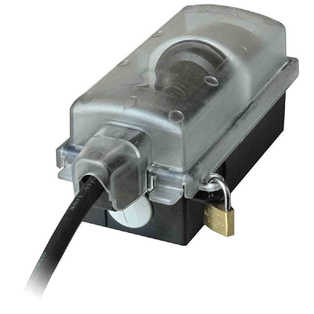 BACHMANN Steckdose, 1f, schwarz, Aufputz, mit erhöhtem Berührungsschutz, horizontal/vertikal, mit Klappdeckel, IP44, Komplettgehäuse – 924.349