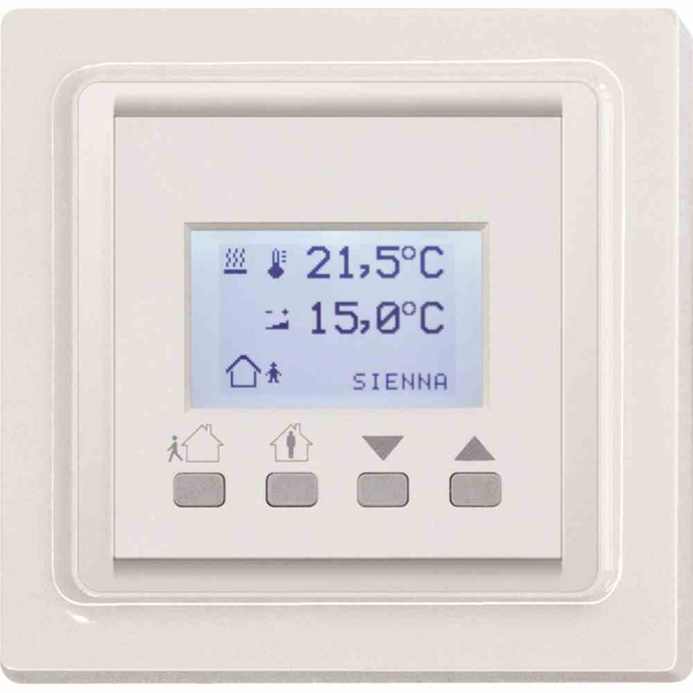 ELTAKO Raumtemperaturregler, Unterputz, weiß, Basiselement mit Komplettgehäuse, Mit Vor-Ort Bedienung, Mit Display, Manuelle Sollwertverstellung – PL-SAMTEMP