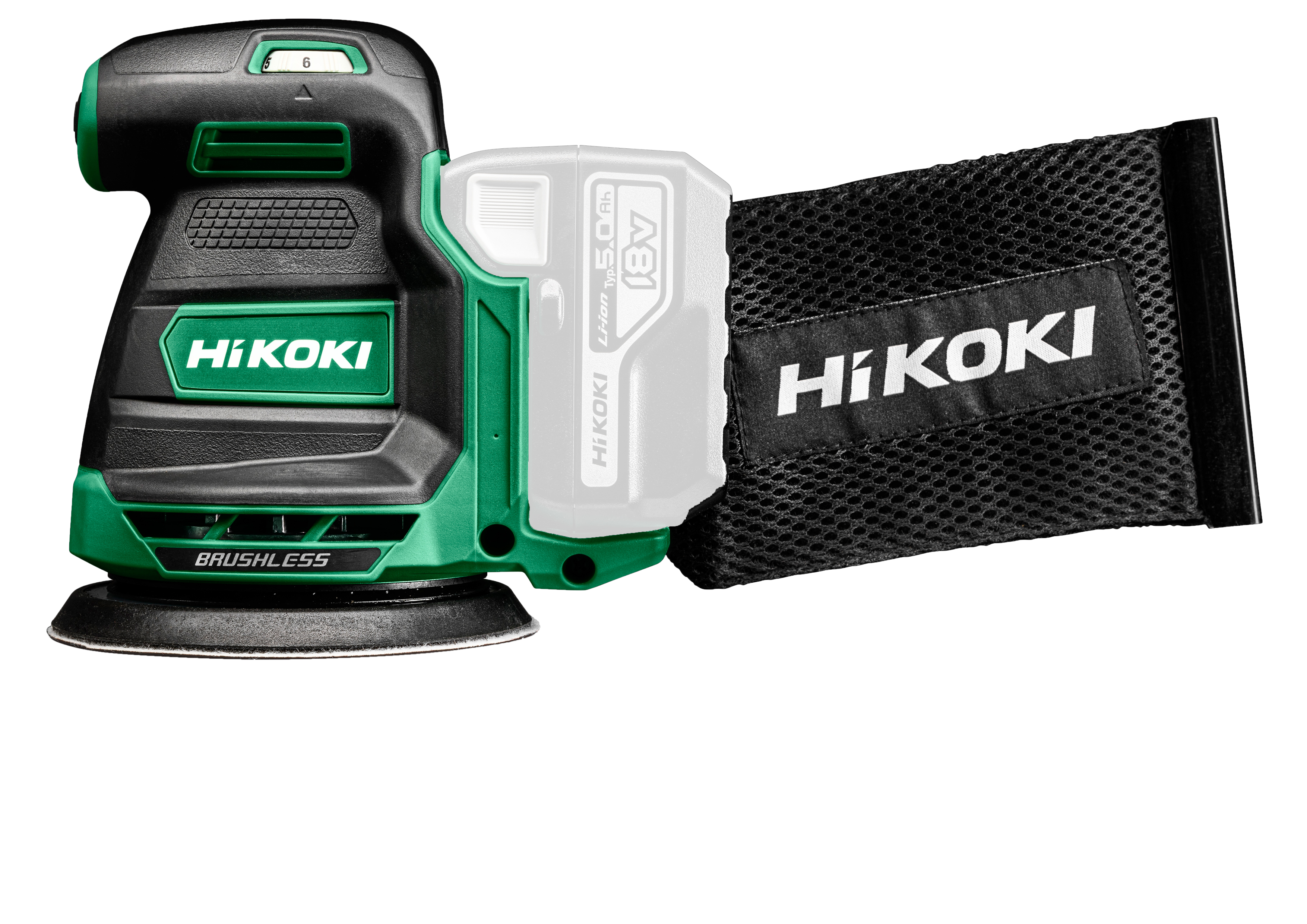 HiKOKI SV1813DA(Basic) (Karton) Akku Exzenterschleifer (brushless) 125mm 1,2 Kg