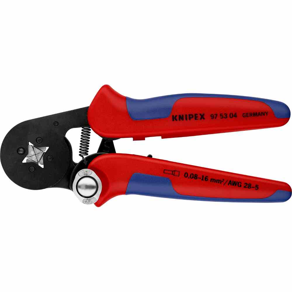 KNIPEX Presszange, mechanisch, Aderendhülsen, 0,08-16mm², AWG28-5, Vierkantpressung, mit automatischem Rücklauf