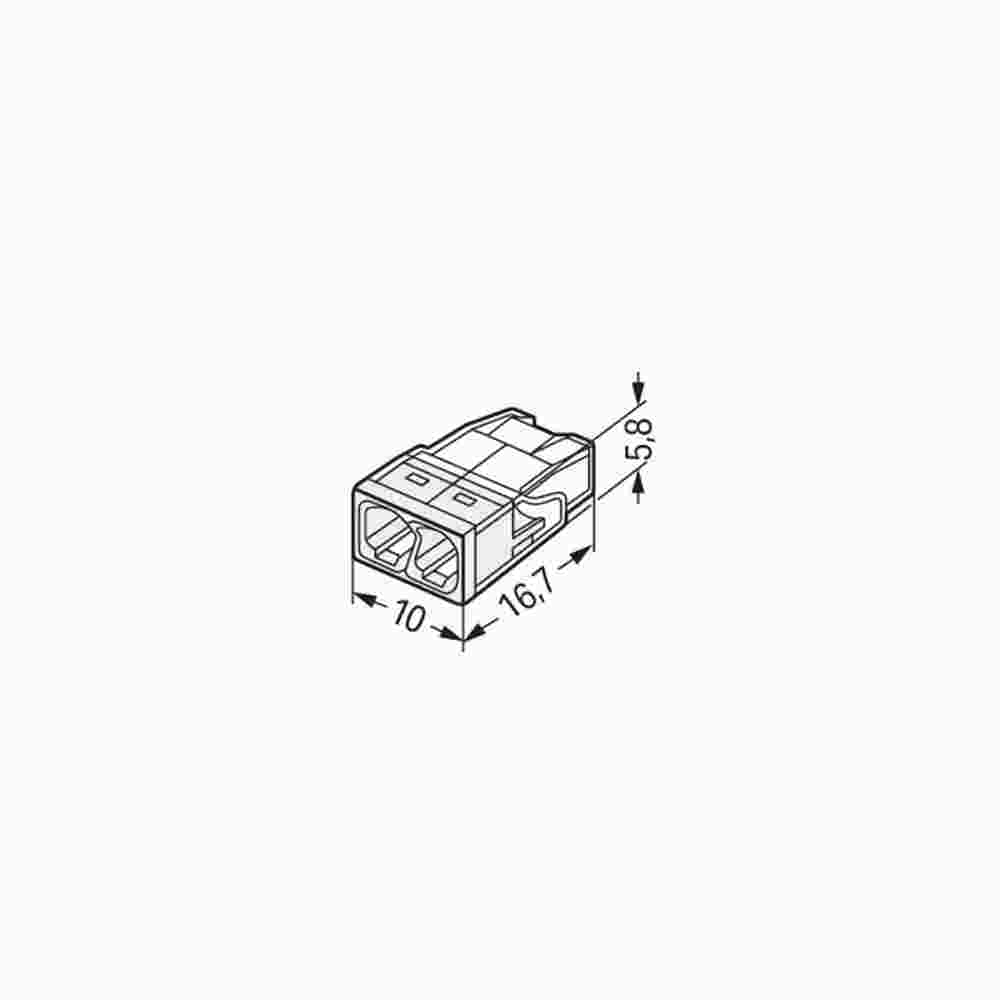 WAGO COMPACT-Verbindungsdosenklemme Ø 0,5 - 2,5 mm², 2-polig, transparent / weiß