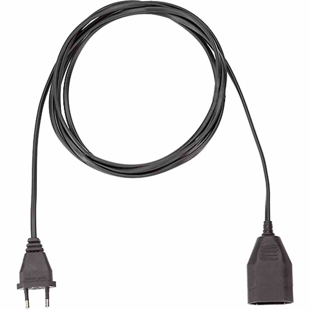 BACHMANN EURO-Verlängerung, 2m, 2x0,75mm², PVC, schwarz, Euro-Stecker, Euro-Kupplung, 0-70°C, 250V – 233.184