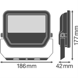 LEDVANCE Floodlight LED-Anbaustrahler, 30W, Konverter, 1LED, 3000K, weiß, 3300lm, Aluminium, IP65, schwarz,