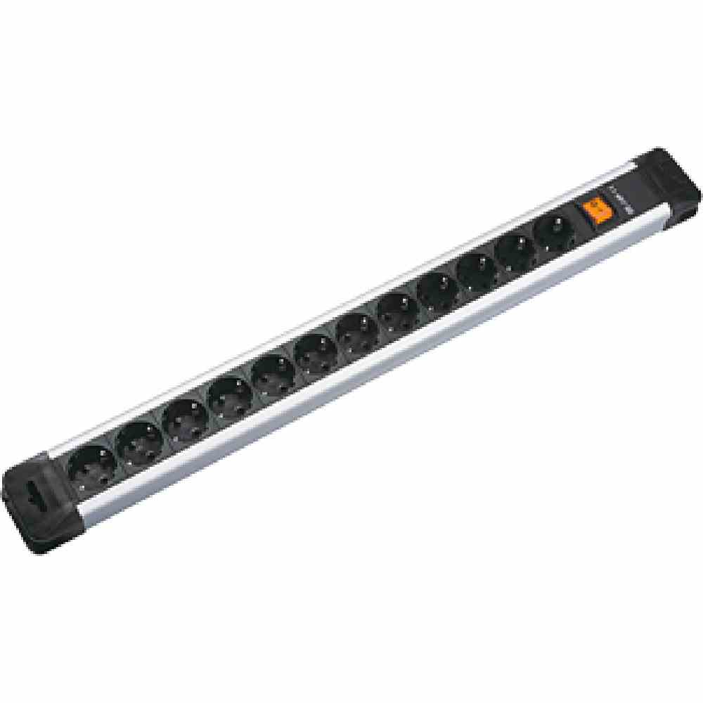 BACHMANN CONNECTUS Steckdosenleiste, 12f, schwarz, Ein-/Ausschalter, 2m, 35°, IP20, 1,5mm² – 330.103