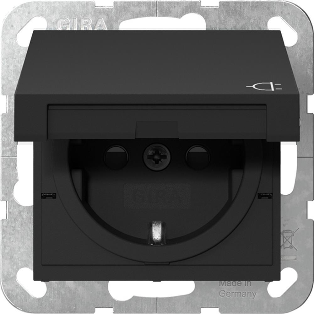 GIRA SCHUKO KD + SH System 55 Schwarz m – 4414005