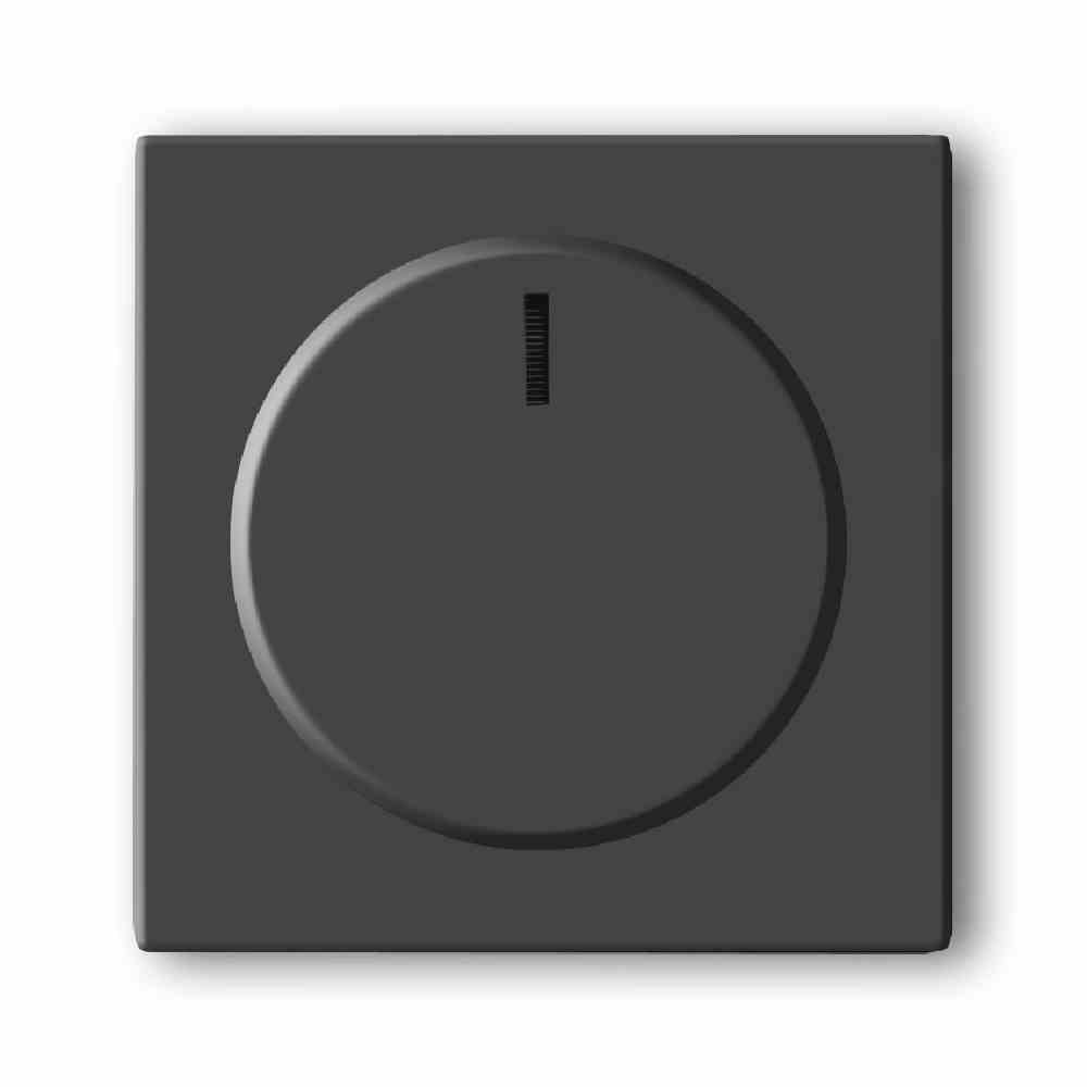 BUSCH-JAEGER Drehknopf, Dimmer, anthrazit, glänzend, ohne ISO Aufdruck, Kontrollfenster/Lichtauslass – 6540-81-102