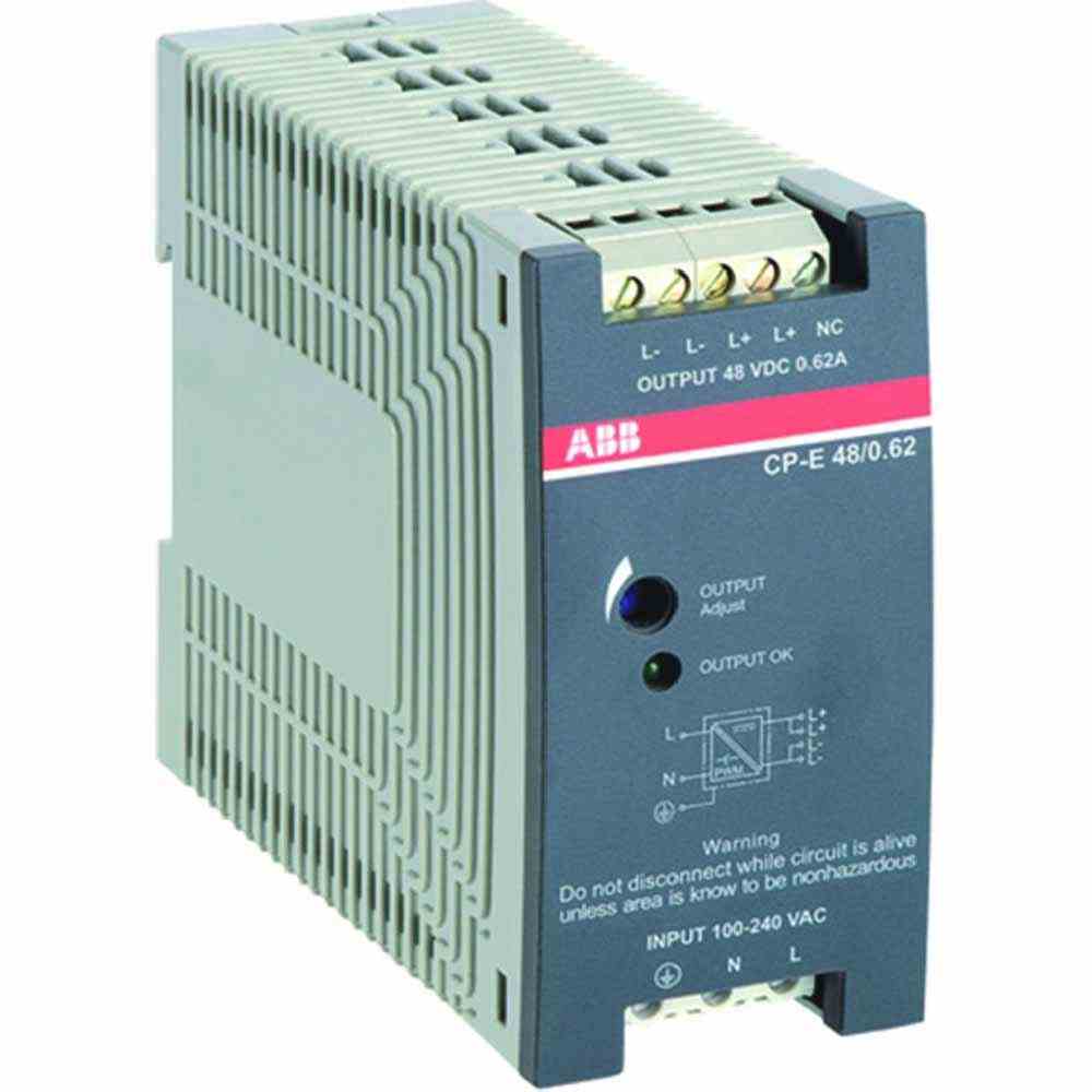 ABB Gleichstromversorgung, 24V, 60W, 100-240VAC, 2,5A, kurzschlussfest, für Tragschienenmontage, IP20 – CP-E 24/2.5