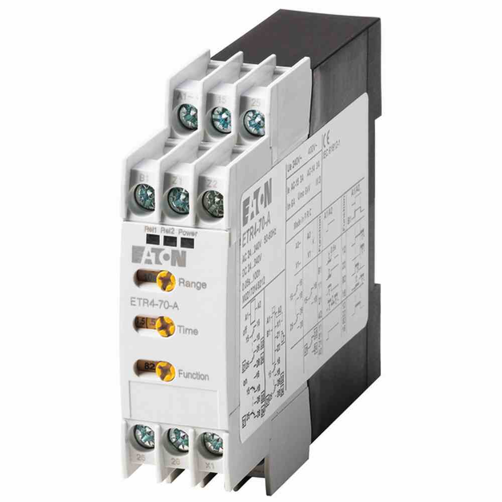 EATON ETR4-70-A Zeitrelais, 2 W, 0,05 s - 100 h, Multifunktion, 24 - 240 V AC/DC, Potentiometeranschluss EATON ETR4-70-A Zeitrelais, 2 W, 0,05 s - 100 h, Multifunktion, 24 - 240 V AC/DC, Potentiometeranschluss