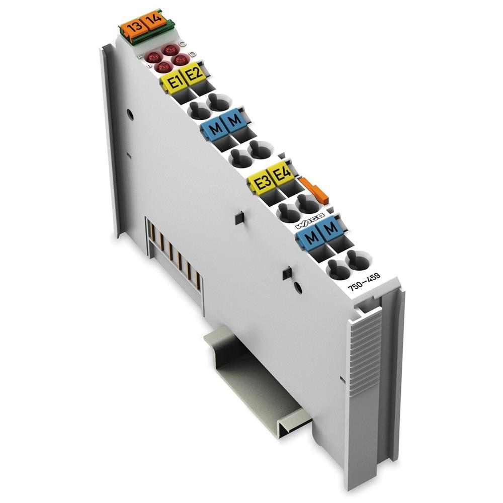 WAGO 4-Kanal-Analogeingangsklemme 0-10 V Single-Ended lichtgrau – 750-459