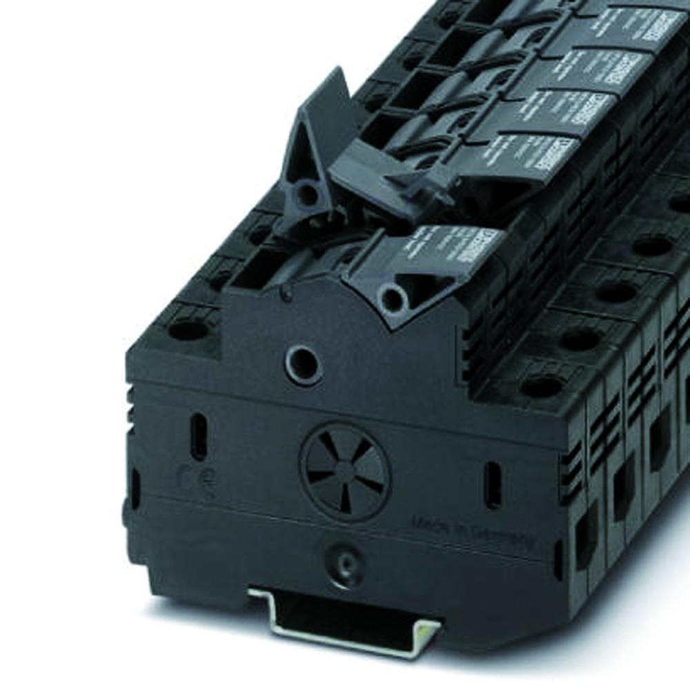 PHOENIX Sicherungs-Reihenklemme, 0,75-25mm², G-Sicherung 10,3x38mm, schwenkbar, ohne Defektanzeige, 30A – UK 10,3-HESI 1000V