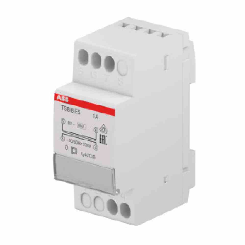 ABB Klingeltransformator, 230V, 8/12V, 2/1,33A, geeignet für Reiheneinbau, 2TE, Temperaturschutz – TS 16/8-12 ES