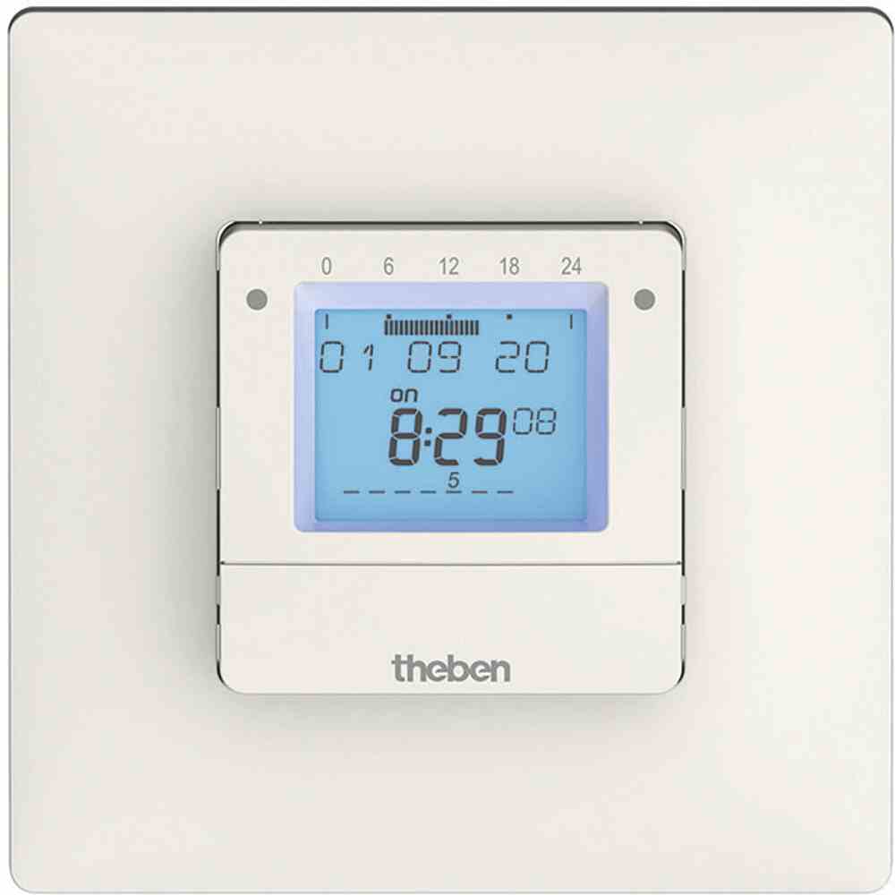 THEBEN Zeitschalter elektronisch, Unterputz, 0,016min, 2300W, weiß, glänzend, Zufallsgenerator, 52560h – TR030TOP3UP