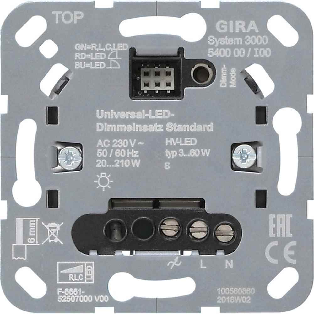 Gira S3000 Uni-LED-Dimmeins. Standard Einsatz