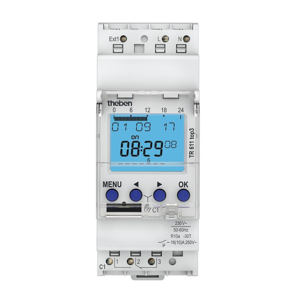 THEBEN Schaltuhr digi, 230VAC, 1kan, Wechsler, 87600h, DIN-Schiene, Wochenprogramm, 2TE – TR 611 top3