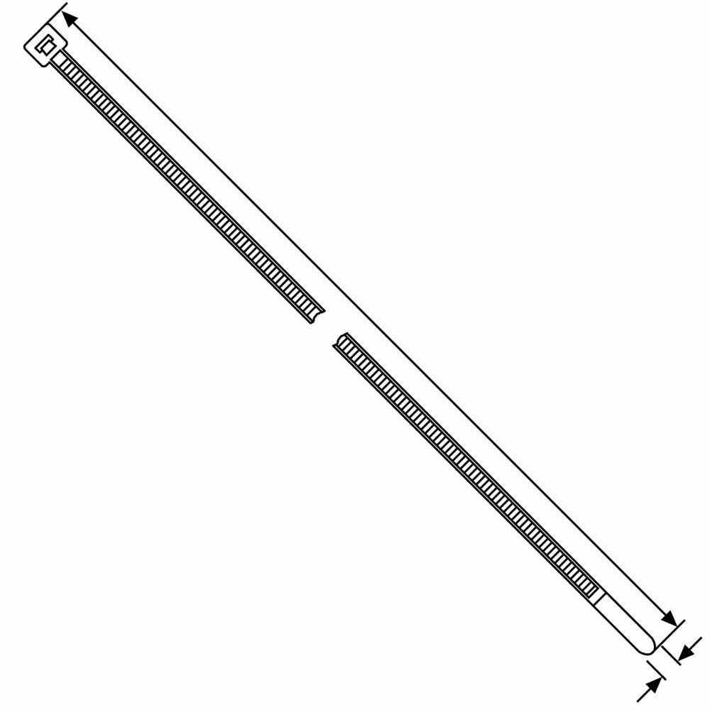 HELLERMANN TYTON Kabelbinder, L83mm, natur, 2,3x1mm, Halogenfrei, Kunststoff, -40-185°C, Kunststoffzunge/-nase, ohne Befestigung – T18S PA66 NA 1000 (1000 C62)