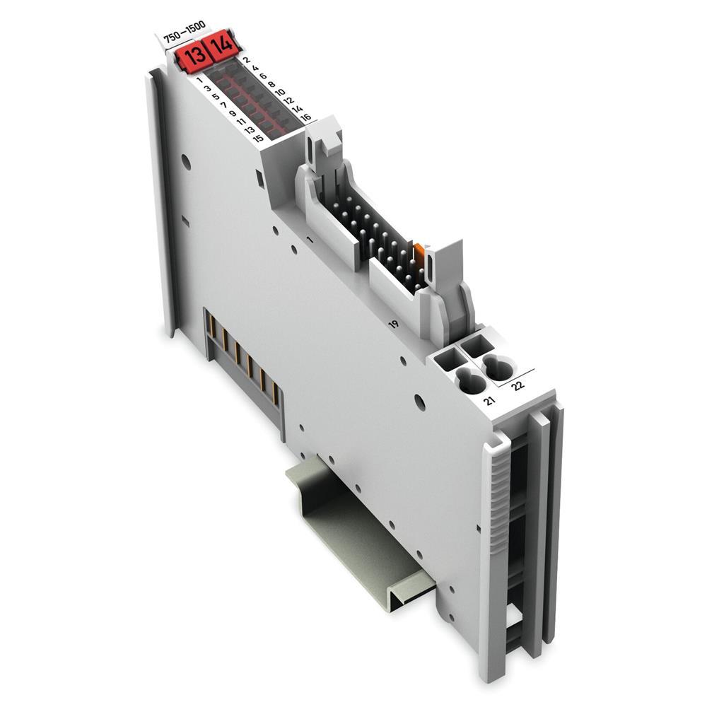 WAGO 16-Kanal-Digitalausgangsklemme DC 24 V 0,5 A Flachbandkabel lichtgrau – 750-1500