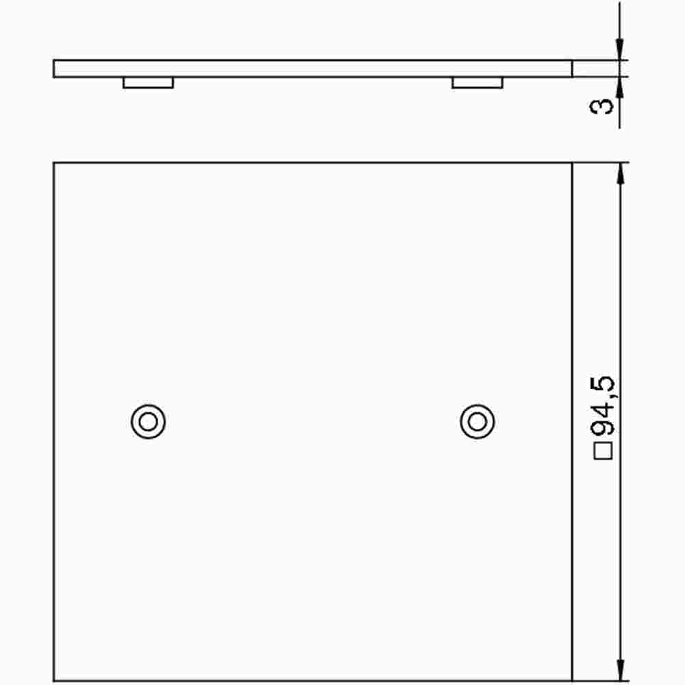 OBO BETTERMANN Abdeckplatte blind 95x95mm, PA, rapsgelb RAL 1021 – VH-P1