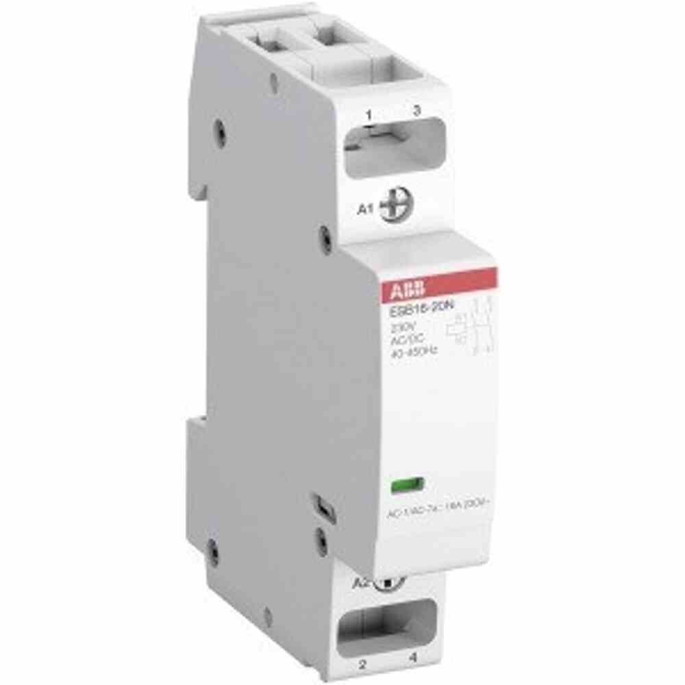 ABB Installationsschütz, 16A, 230V/AC/DC, 220-250V/AC/DC, 2S, 1TE – ESB16-20N-06