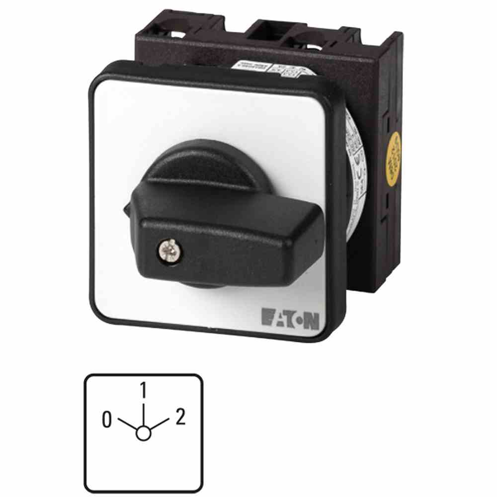 EATON T0-4-8440/E Polumschalter, Kontakte: 8, 20 A, Dahlander-Schaltung, 2 Drehzahlen, Frontschild: 0-1-2, 60 °, rastend, Einbau – T0-4-8440/E