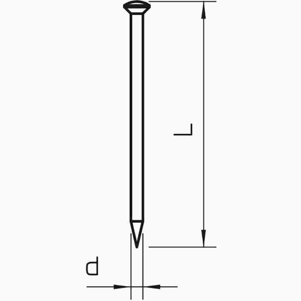 OBO BETTERMANN Stahlnagel, Ø2x40mm, Linsenkopf, gehärtet, blau angelassen – 362 40 BK (100 C62)