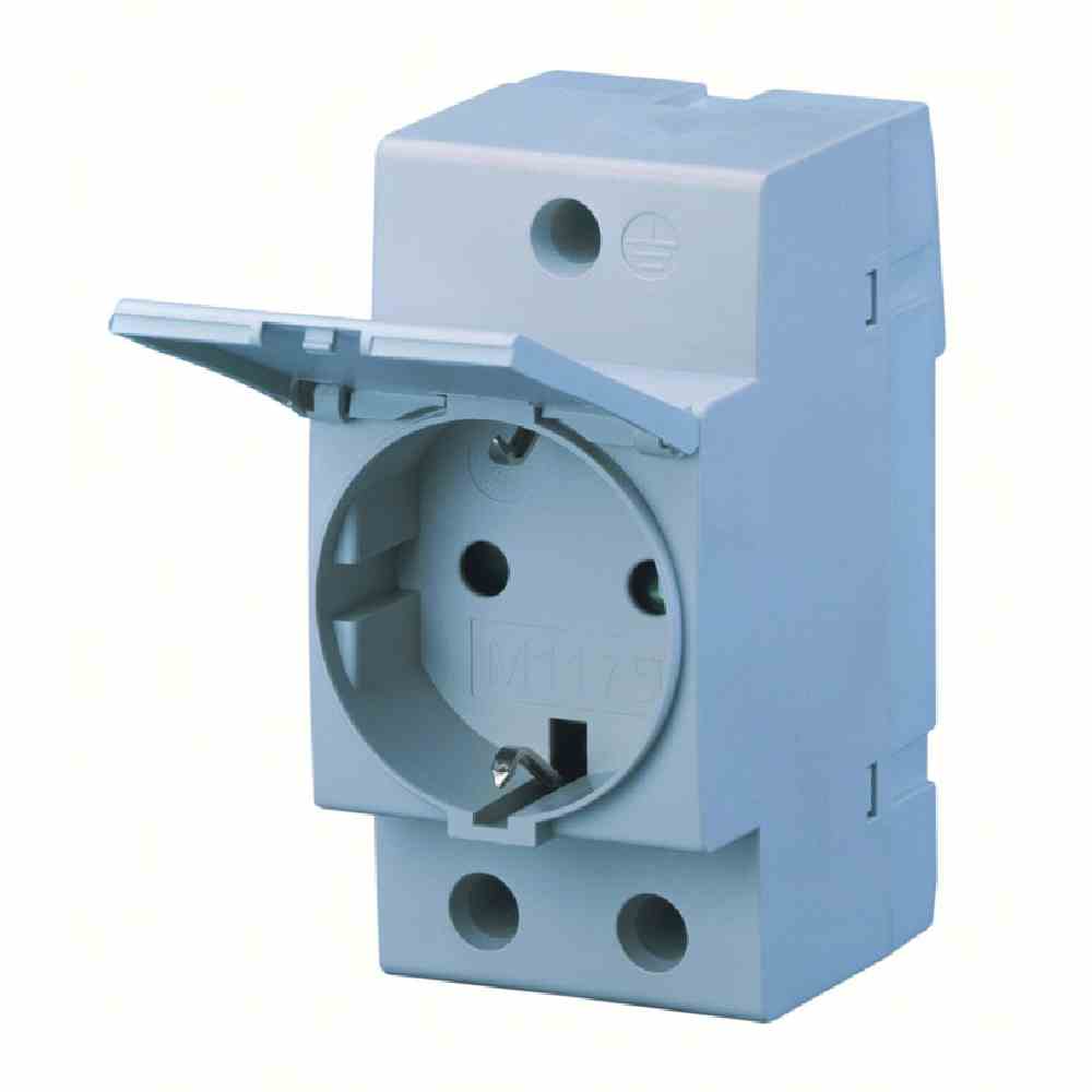 ABB Steckdose REG, 250V, AC, 16A, mit Klappdeckel, Schutzkontakt, mit erhöhtem Berührungsschutz, 2,5TE, 68mm, IP3X – M1175-C
