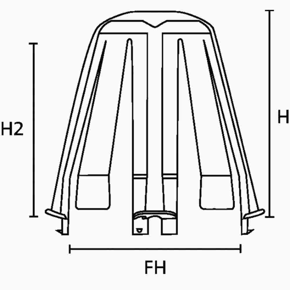 HELLERMANN TYTON SpotClip-II PA66GF15 BK 10, Deckenabstandhalter für Einbaustrahler 62-90mm schwarz – SpotClip-II PA66GF15 BK 10