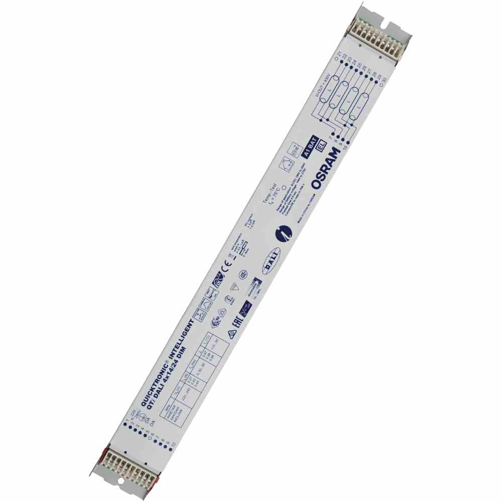 OSRAM QTi DALI 4X14/24 DIM Vorschaltgerät, 4x14-24W, elektronisch, für T5, TC-L, Multiwatt-Ausführung, DALI, 360x40mm – QTIDALI 4X14/24/220-240 DIM UNV1