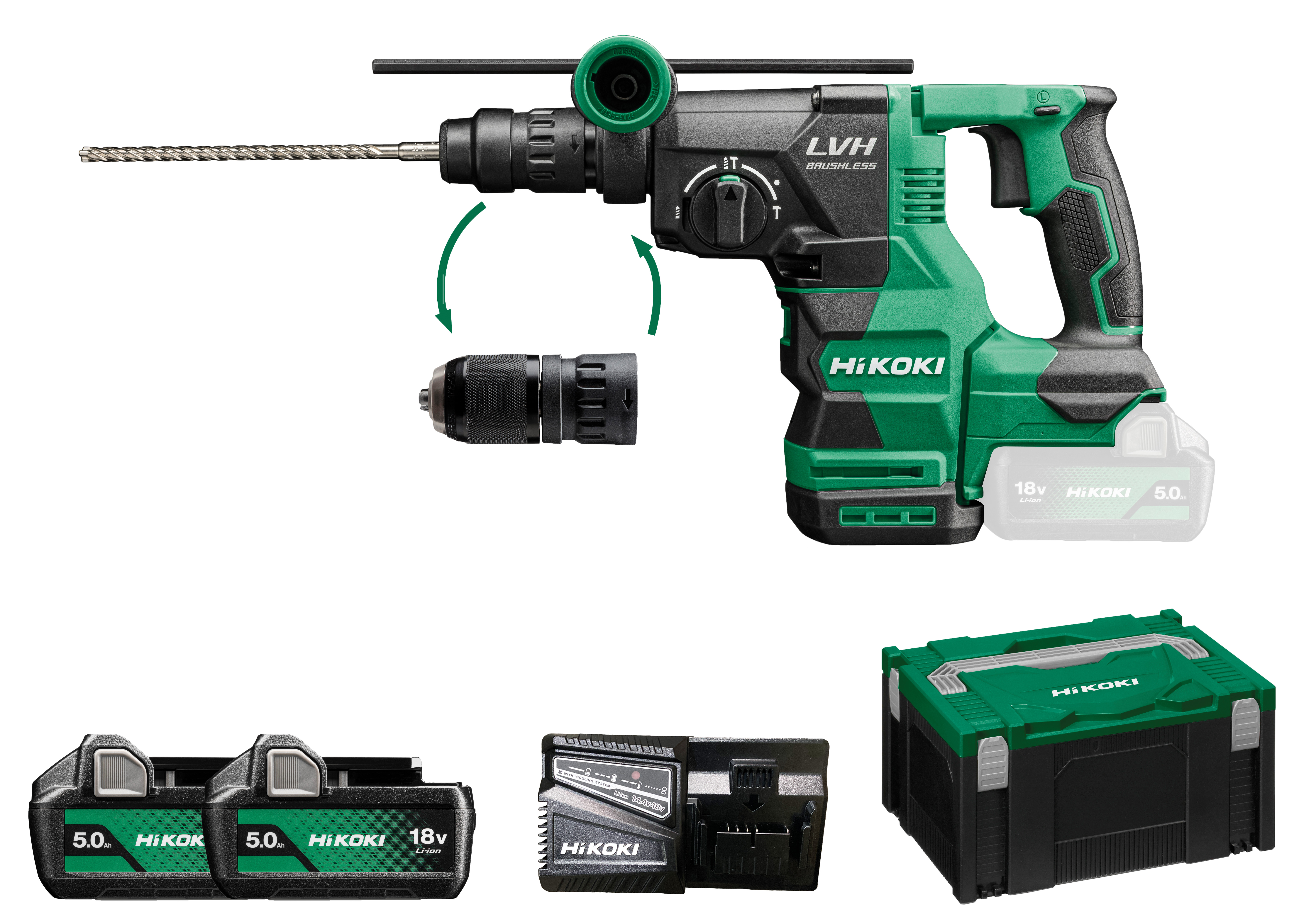 HiKOKI DH1826DC(5.0) (HSC III) Akku Bohr & Meißelhammer SDS-plus 3,2 J