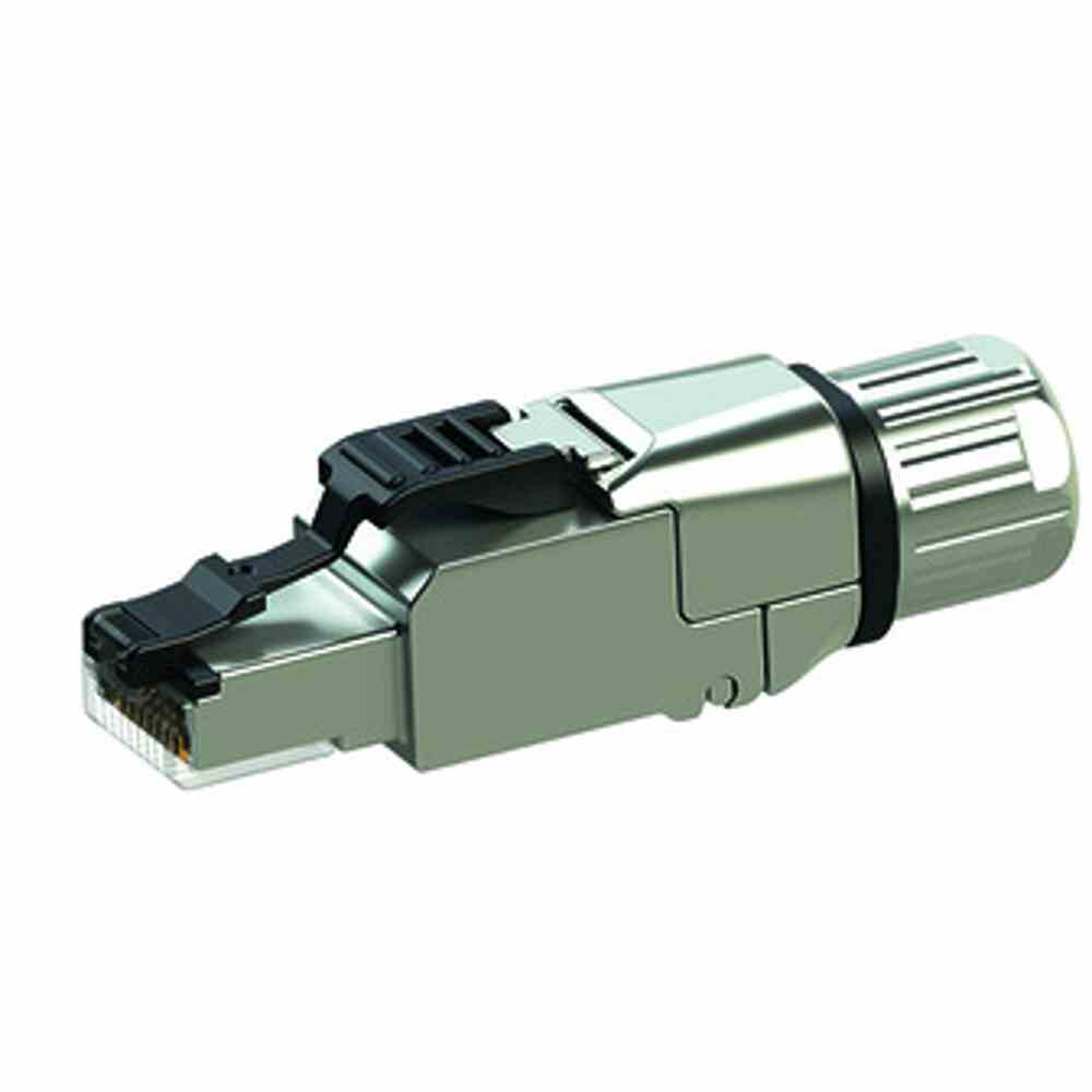 TELEGÄRTNER Modular-Stecker, RJ45 8(8), 27-24AWG, geschirmt, geeignet für Litzenleiter, geeignet für Massivleiter, geeignet für Rundkabel, silber – J00026A5007