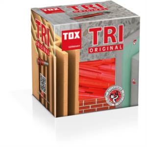 Tox Allzweckdübel TRI 10/61Universaldübel, Ø10x61mm, Kunststoff, Polyethylen (PE), 70mm, Ø7-8mm, geeignet für Gasbeton Tox Allzweckdübel TRI 10/61Universaldübel, Ø10x61mm, Kunststoff, Polyethylen (PE), 70mm, Ø7-8mm, geeignet für Gasbeton