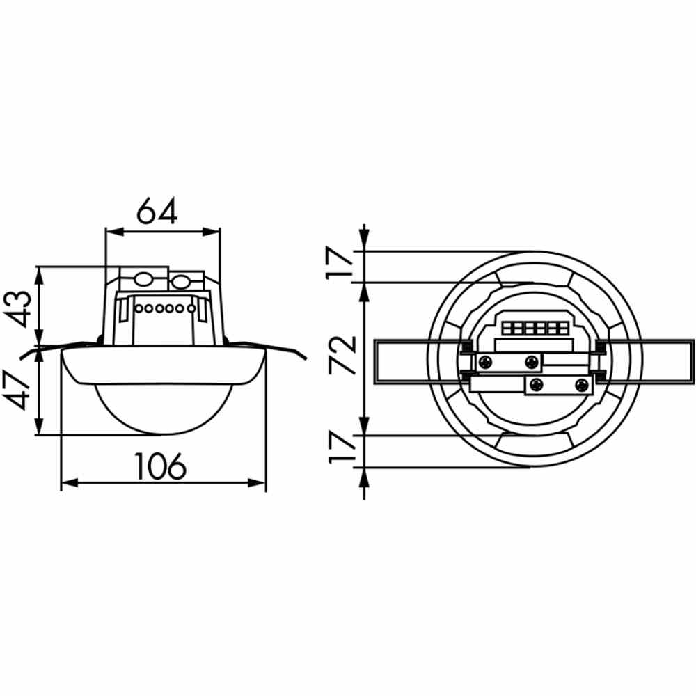 B.E.G. Bewegungsmelder, 360°, Einbau, reinweiß, glänzend, IP44, 2300W – PD4N-1C-DE