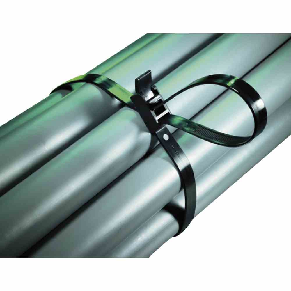 HELLERMANN TYTON Speedy Tie Kabelbinder, L750mm, schwarz, 13x1,9mm, Kunststoff, -40-80°C, Kunststoffzunge/-nase, Lösbarer Verschluss, ohne Befestigung – SpeedyTie (RTT750HR) PA66HIR(S) BK (5 C62)