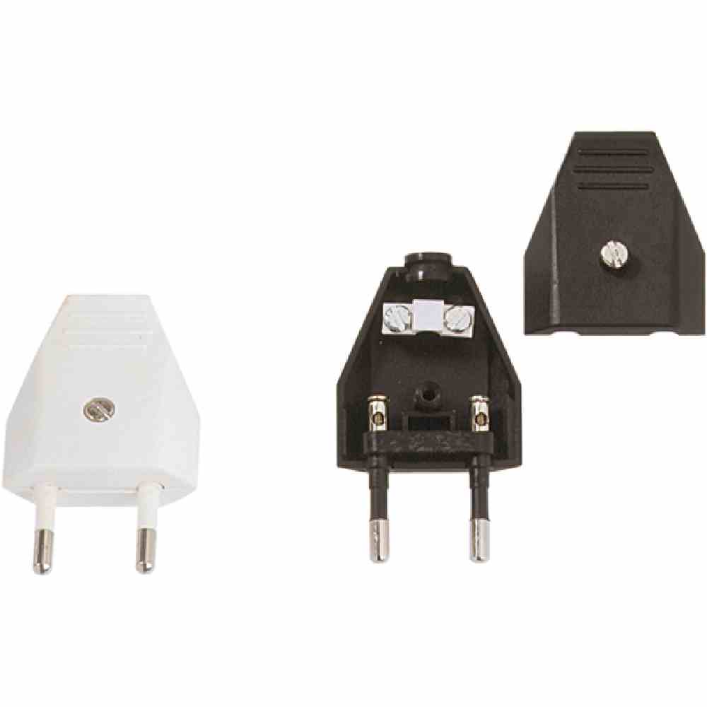 BACHMANN EURO-Stecker, Kunststoff, IP20, gerade, weiß, Schraubklemme – 900.003