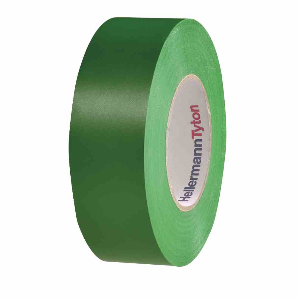 HELLERMANN TYTON Isolierband, Polyvinylchlorid (PVC), 19mm, 20m, grün, -10-90°C, 0,15mm, Selbstverlöschend – HTAPE-FLEX15-19x20 PVC GN 20