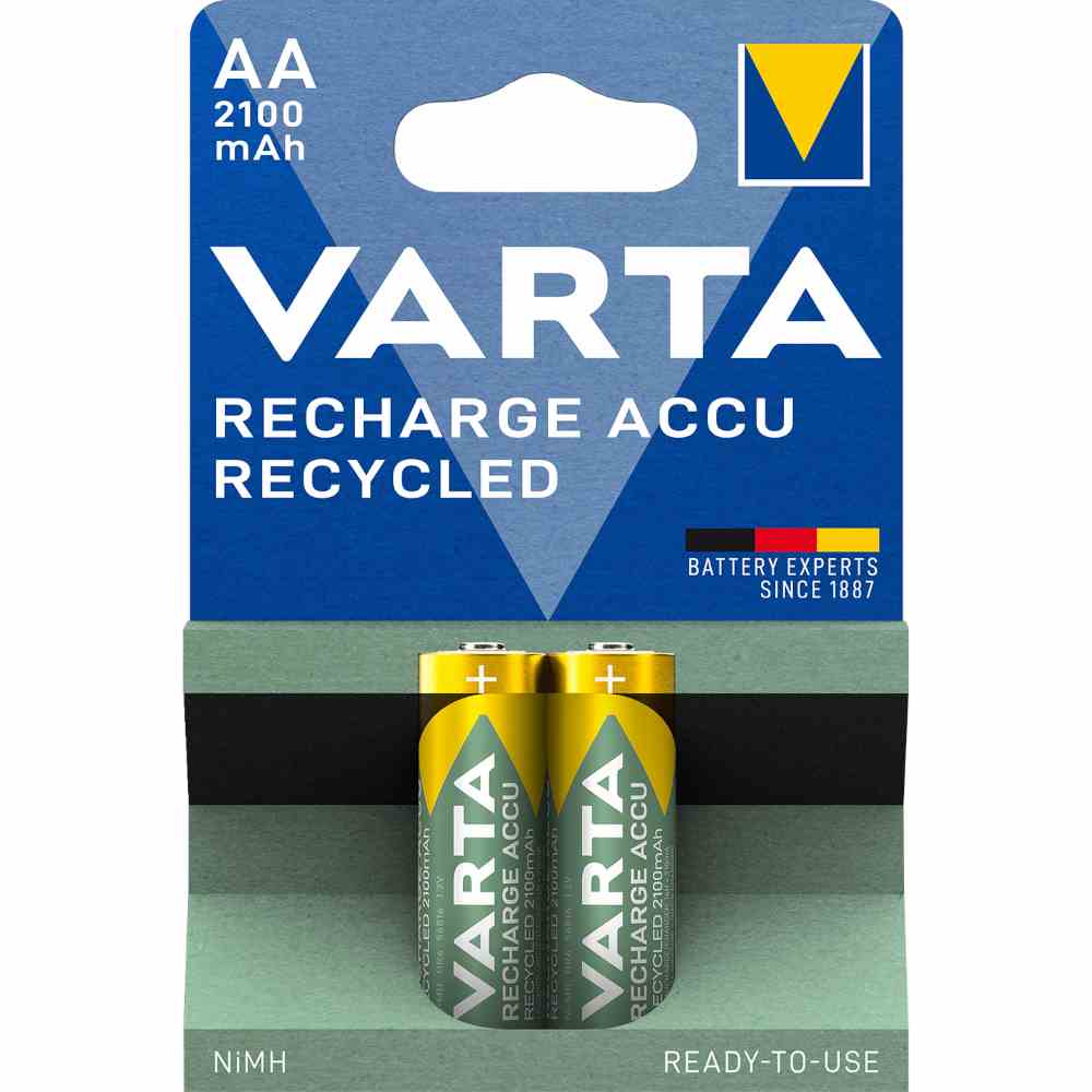 VARTA Akku, Mignon, 1,2V, AA, Nickel-Metall-Hydrid, 2100mAh, HR6, 1zell, Ø14,5mm – 56816