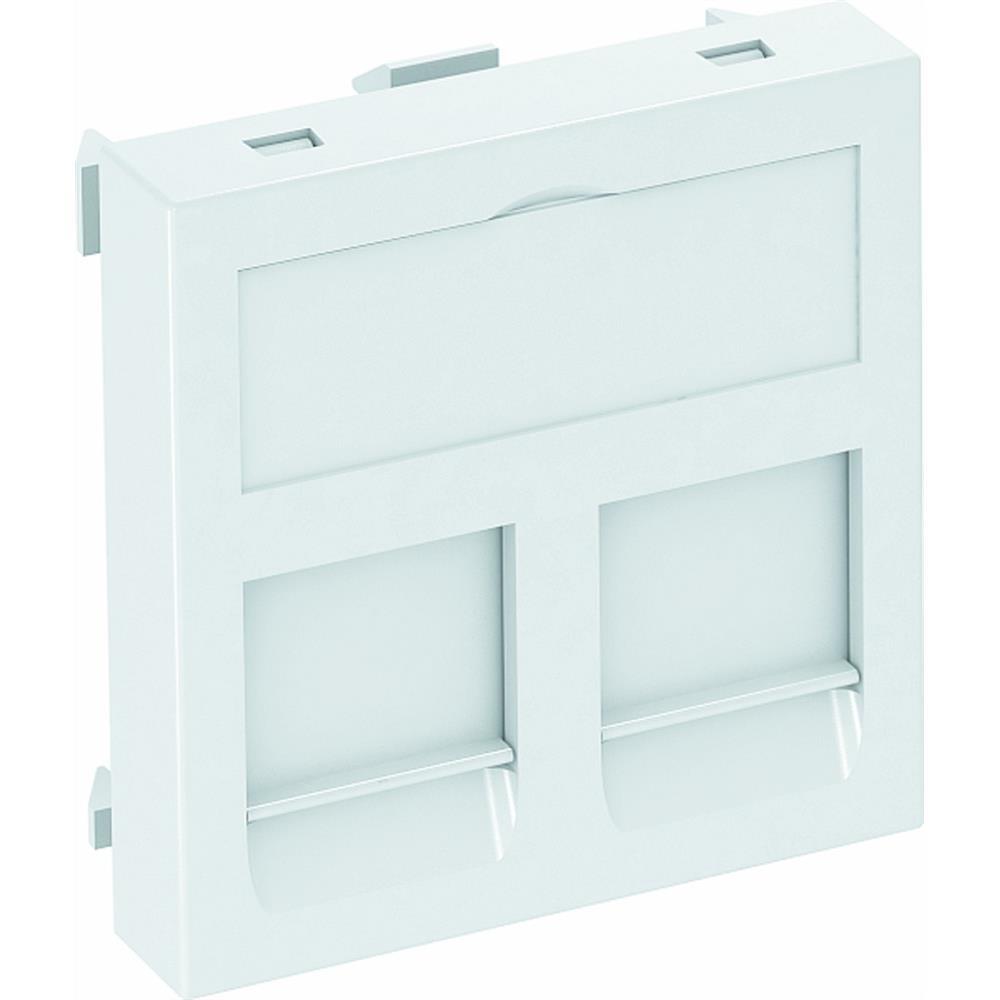 OBO BETTERMANN Datentechnikträger für 2 Anschlussmodule Typ C 45x45mm, PC, reinweiß RAL 9010 f. 2 Typ C 45x45mm – DTG-2C RW1
