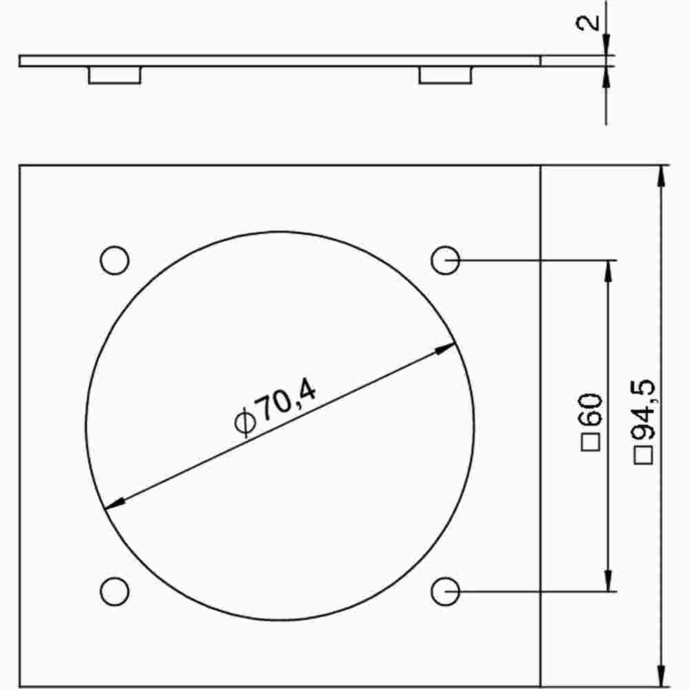 OBO BETTERMANN Abdeckplatte 1x CEE 95x95mm, PA, rapsgelb RAL 1021 inklusive 4 Befestigungschrauben – VH-P3