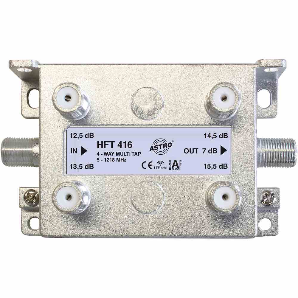 ASTRO Abzweiger, F-Connector, 4f, 1200MHz, 15,5dB4,5dB/Dg – HFT416