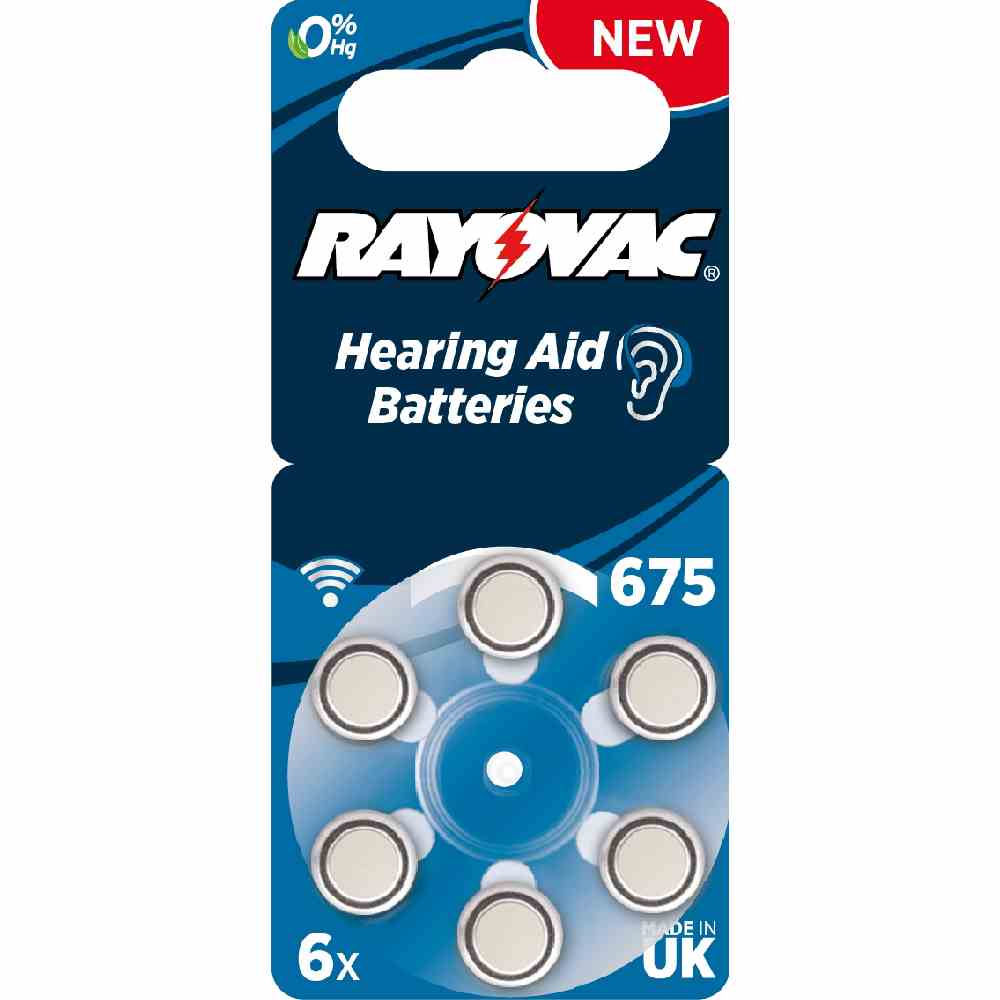 RAYOVAC ACOUSTIC Special 675 Knopfzelle, 1,4V, PR44, Zink/Luft, 630mAh, Ø11,6x5,35mm, HÖRGERÄTEBATTERIE, VE = 6er Blister – 4600