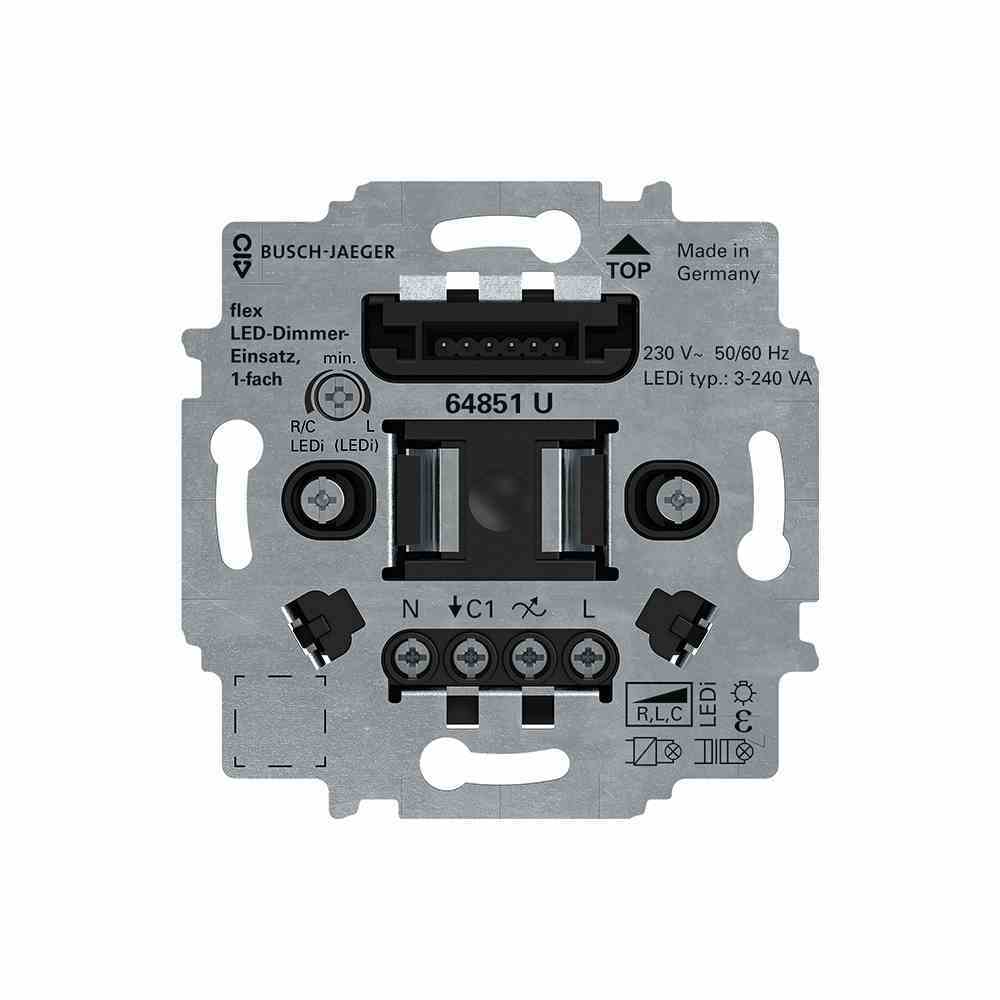 BUSCH-JAEGER Tastdimmer, 4-400W, LED, Unterputz, Lichtwertspeicher – 64851 U