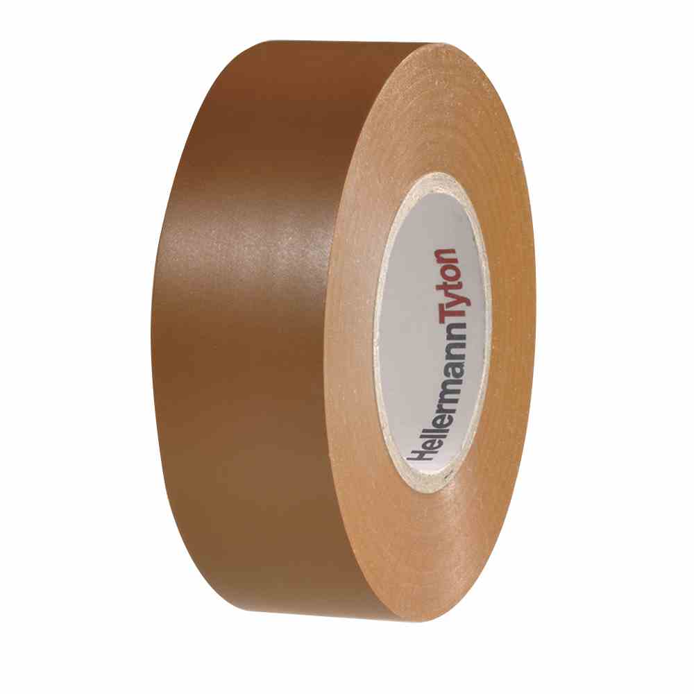 HELLERMANN TYTON Isolierband, Polyvinylchlorid (PVC), 19mm, 20m, braun, -10-90°C, 0,15mm, Selbstverlöschend – HTAPE-FLEX15-19x20 PVC BN 20