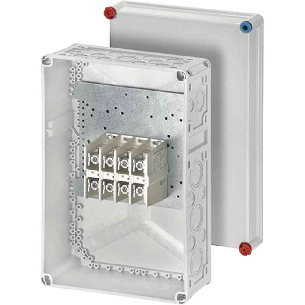 HENSEL K 1204 Abzweigkasten, IP65, 150mm², 450x300x170mm, grau, Klemme, Kunststoff, Wand-/Deckenmontage, halogenfrei, für 32mm Rohr – 3900224