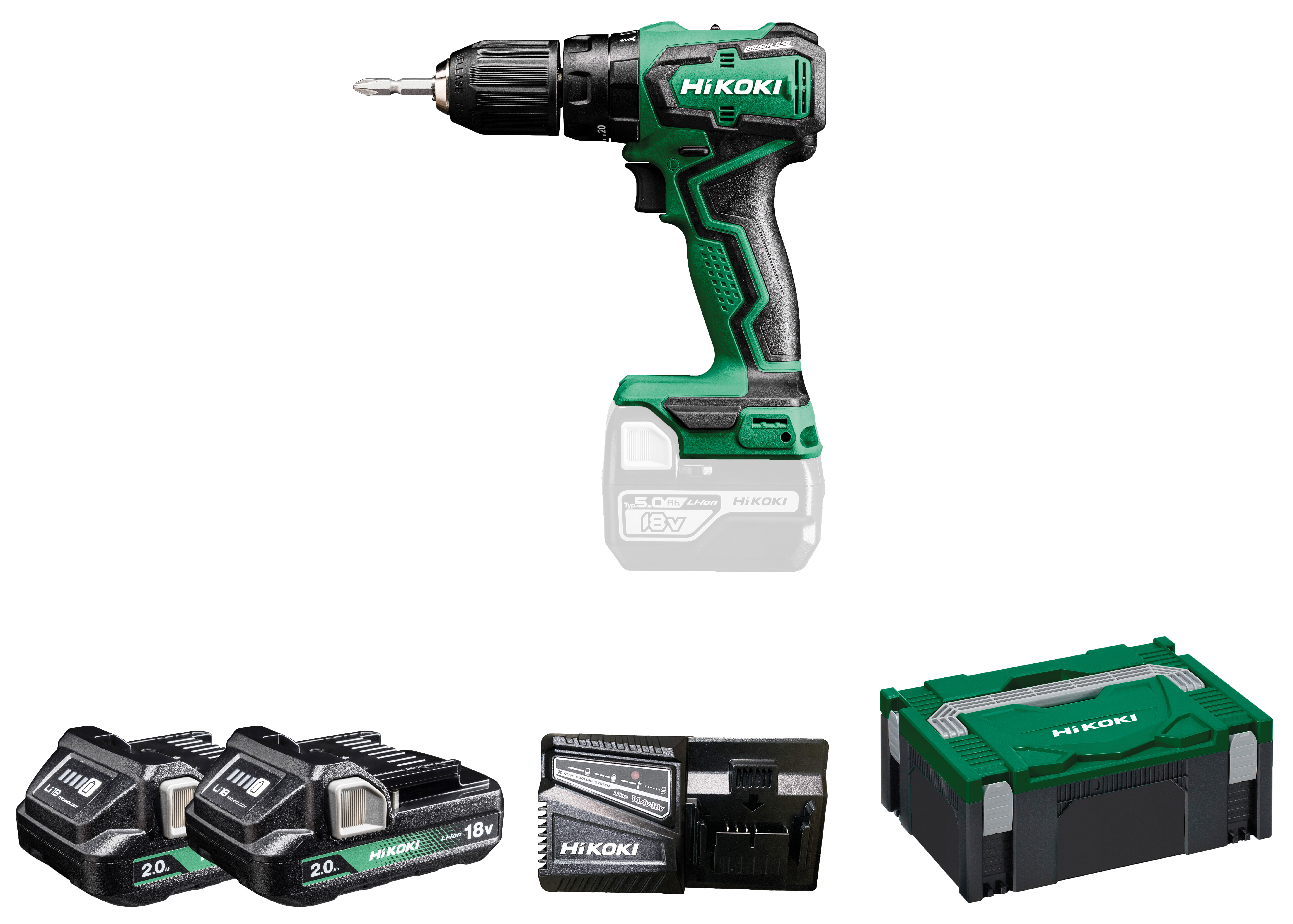 HiKOKI DV18DD(2.0) (HSC II) Akku Schlagbohrschrauber 26/55Nm 13mm