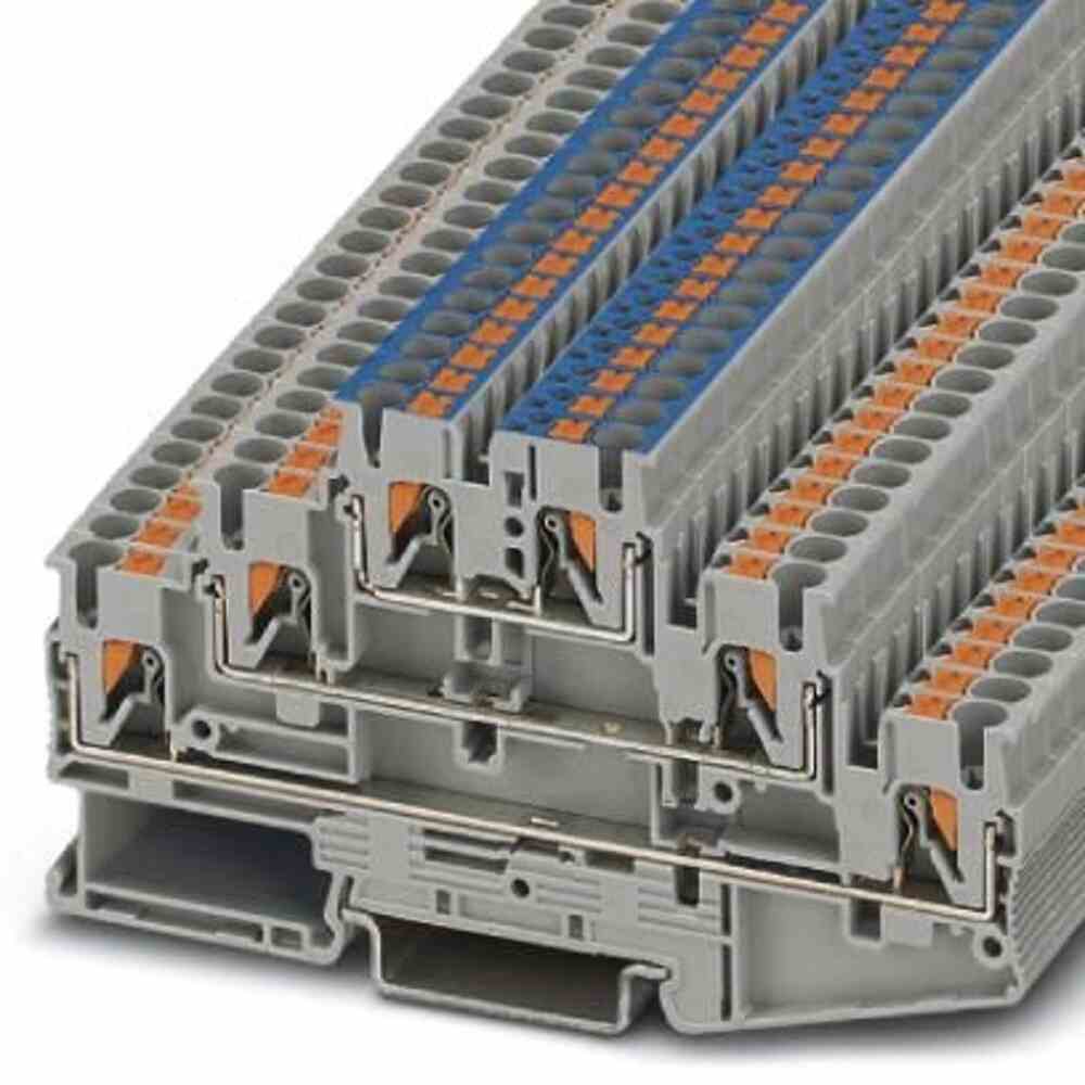 PHOENIX PT 2,5-L/L/N Mehrstockklemme, Anschlussart: Push-in-Anschluss, Querschnitt: 0,14 mm² - 4 mm², AWG: 26 - 12, Breite: 5,2 mm, Farbe: grau – PT 2,5-L/L/N (50 C62)