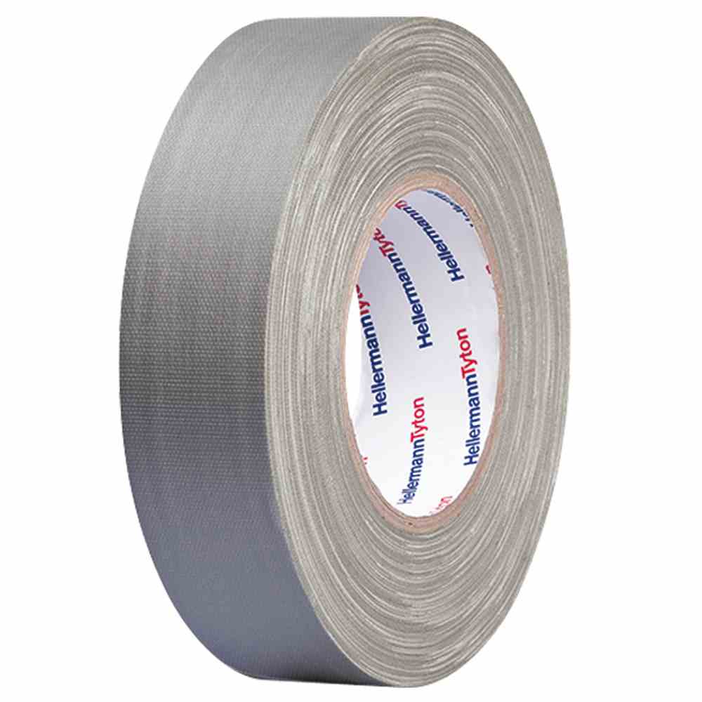 HELLERMANN TYTON Gewebeband, 19mm, 50m, grau, 60°C, 0,31mm – HTAPE-TEX-19x50 CO GY 50