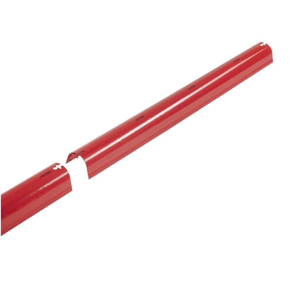 FRÄNKISCHE FRH Kabelschutzabdeckhaube, rot, rund, 1000x100mm, mit Einhängung, PVC, Ø100mm – FRH - Type 100 rot 100 cm lg. m.Ein