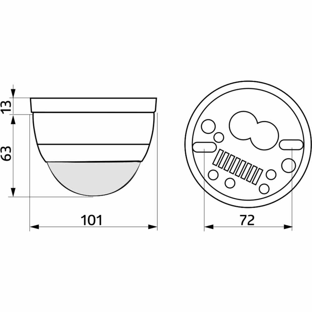 B.E.G. Präsenzmelder, 360°, Aufputz, reinweiß, glänzend, IP20 – PD4-S-GH-AP