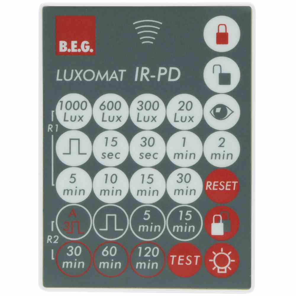 B.E.G. Fernbedienung, Infrarot, 1f, vorprogrammiert, grau – IR-PD