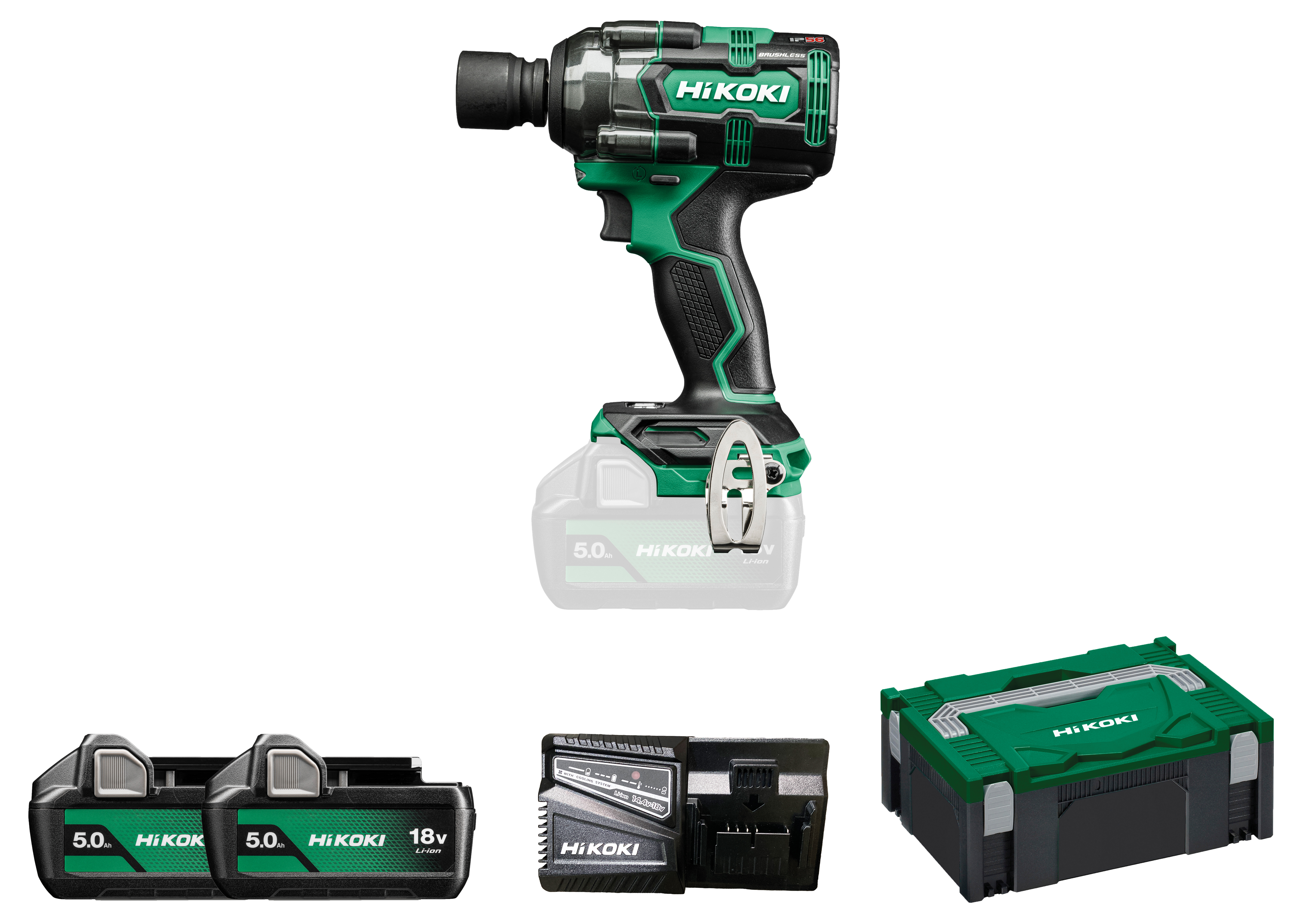 HiKOKI WR18DH(5.0) (HSC II) Akku Schlagschrauber Schlagschrauber 345/600 Nm 1/2"