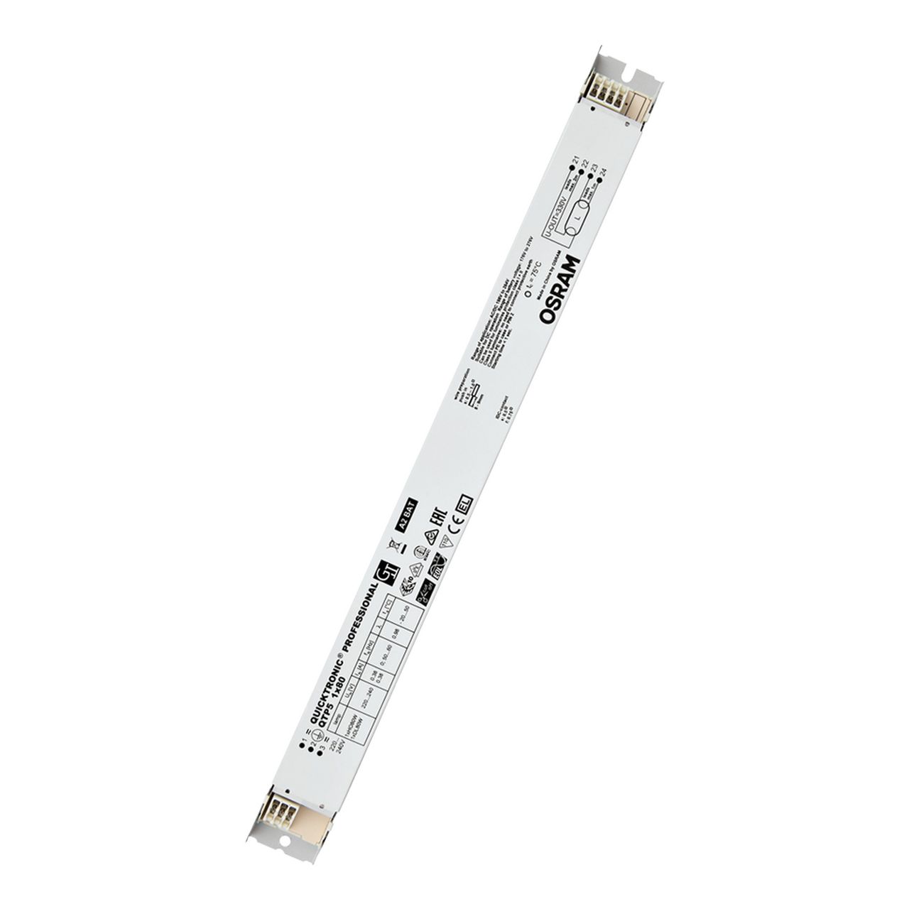 OSRAM QTP5 1X80 Vorschaltgerät, 80W, elektronisch, für T5, ohne Dimmung, 360x30mm – QTP5 1X80/220-240 UNV1